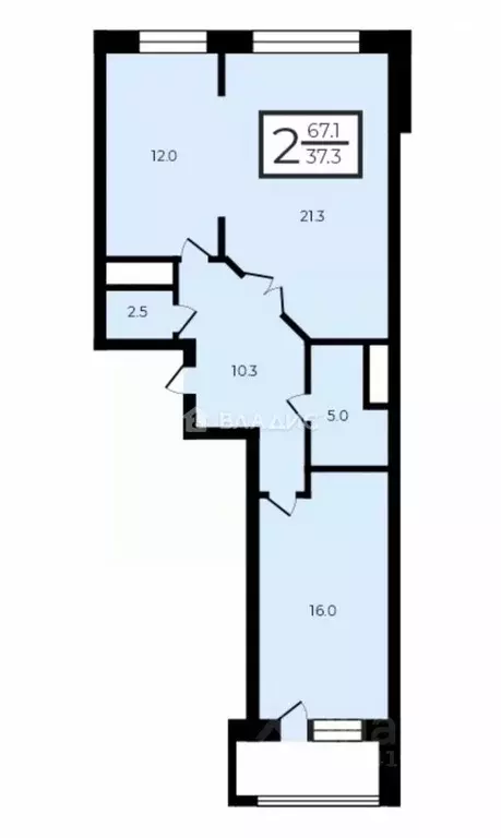 2-к кв. Москва Новогиреевская ул., 5Ак2 (67.1 м) - Фото 2