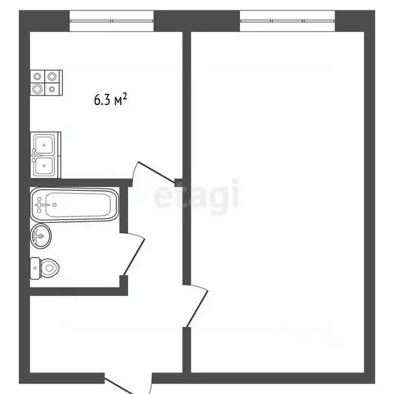1-к кв. Кемеровская область, Березовский просп. Ленина, 30 (30.5 м) - Фото 2