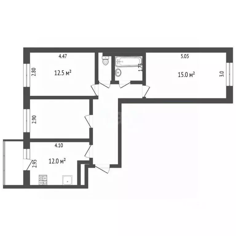 3-к кв. Ростовская область, Ростов-на-Дону Магнитогорская ул., 1А ... - Фото 2