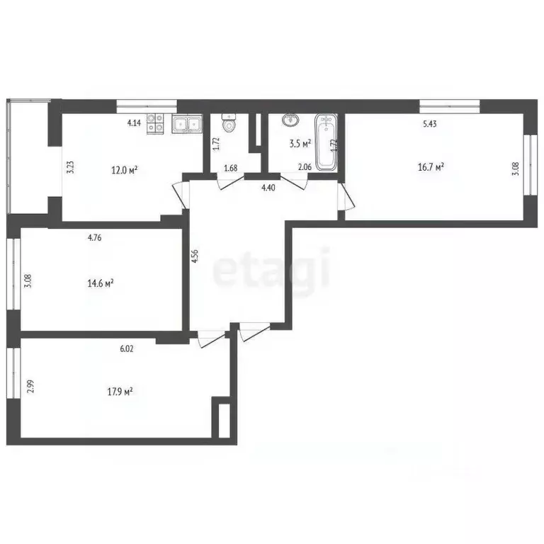 3-к кв. Москва бул. Веласкеса, 5к1 (82.2 м) - Фото 2