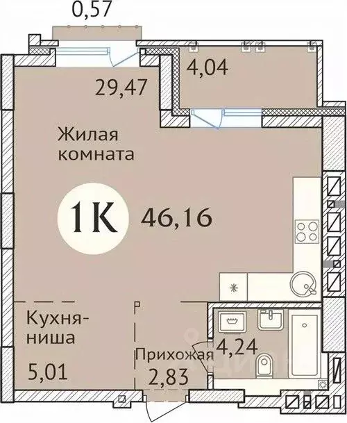 1-к кв. Новосибирская область, Новосибирск ул. Дуси Ковальчук, 248/1 ... - Фото 0