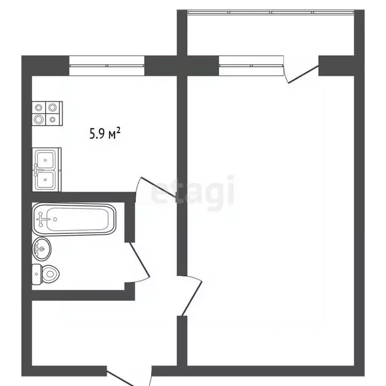 1-к кв. Архангельская область, Новодвинск ул. Уборевича, 20 (31.5 м) - Фото 1