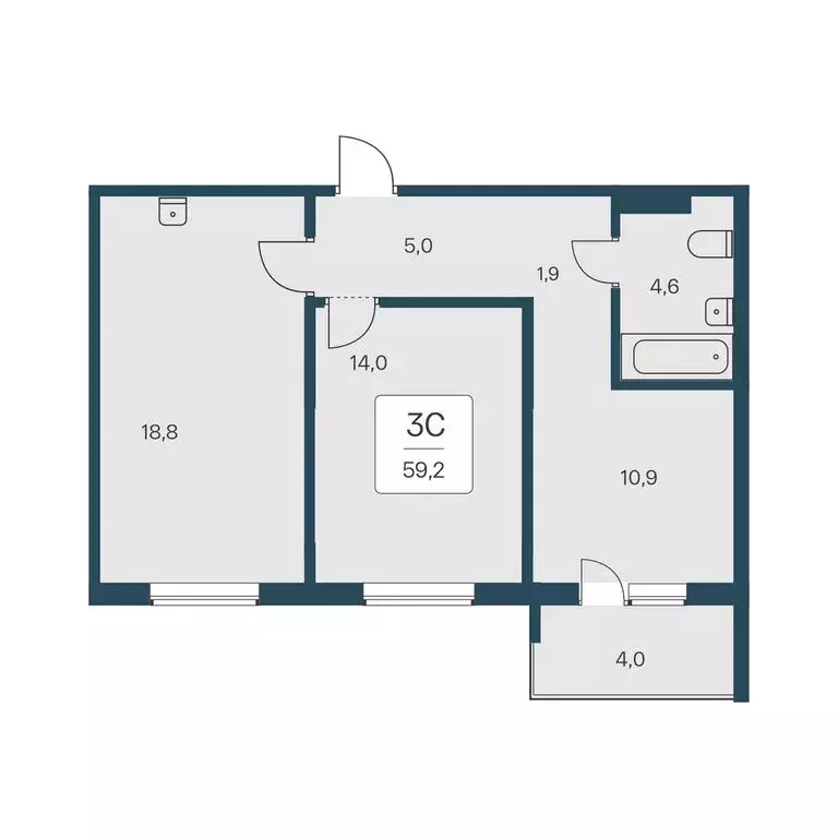 3-комнатная квартира: Новосибирск, Кедровая улица, 80/3 (59.2 м) - Фото 0