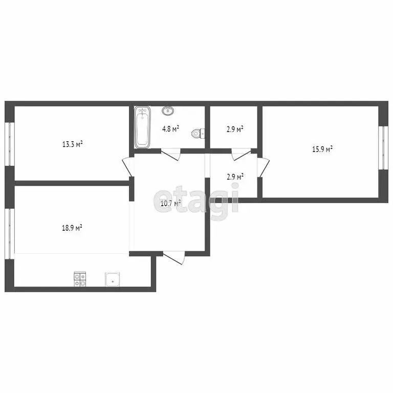 2-комнатная квартира: Тюмень, Новгородская улица, 20 (65.9 м) - Фото 0