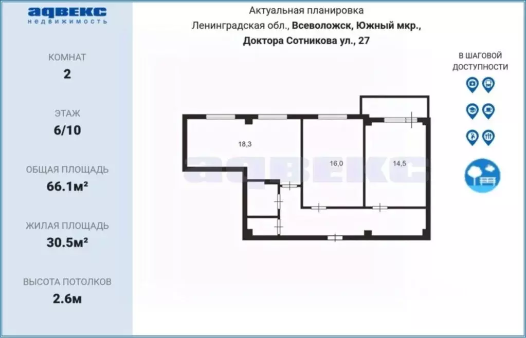 2-к кв. Ленинградская область, Всеволожск Южный мкр, ул. Доктора ... - Фото 1