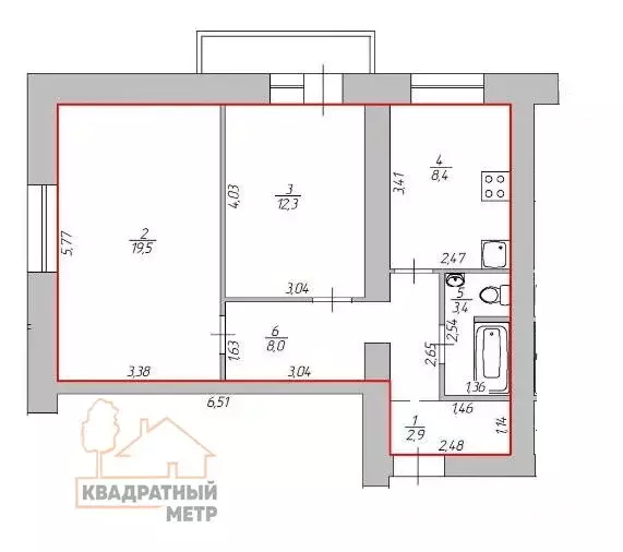 2-комнатная квартира: Димитровград, Алтайская улица, 71Г (54 м) - Фото 0