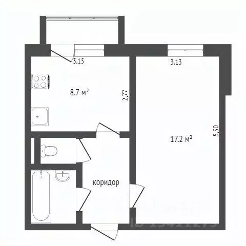 1-к кв. Белгородская область, Белгород ул. Губкина, 38а (36.6 м) - Фото 1