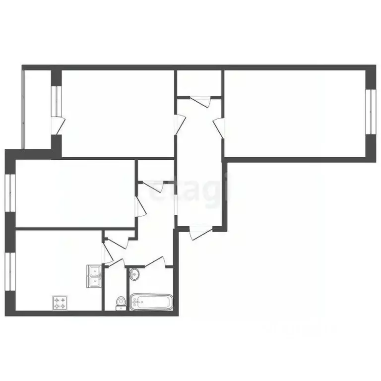 3-к кв. Санкт-Петербург ул. Джона Рида, 2К1 (71.8 м) - Фото 1