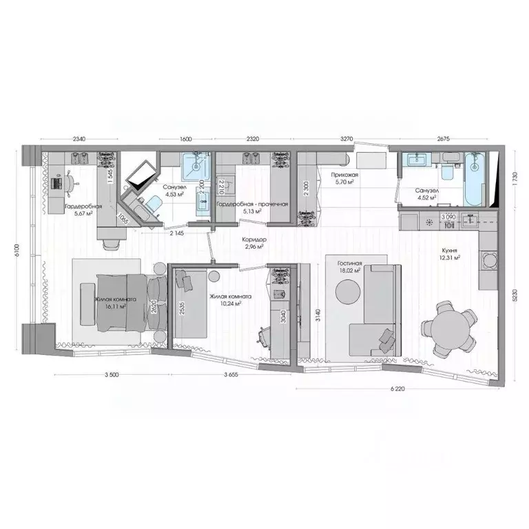 4-к кв. Приморский край, Владивосток ул. Нейбута (87.36 м) - Фото 1