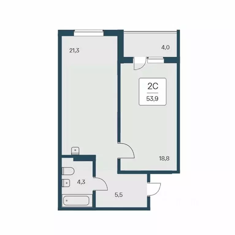 2-к кв. Новосибирская область, Новосибирск Кедровая ул., 80/3 (53.9 м) - Фото 0