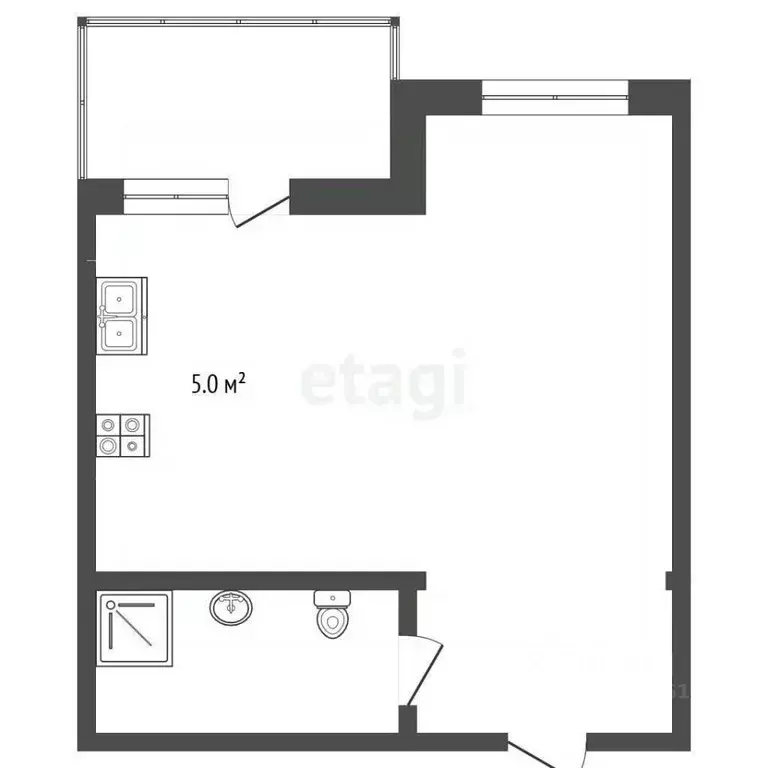 Студия Краснодарский край, Анапа Анапское ш., 24к6 (28.0 м) - Фото 2