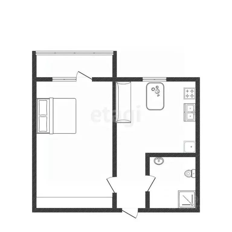 1-к кв. Иркутская область, Иркутск Норильская ул., 6/3 (30.5 м) - Фото 2