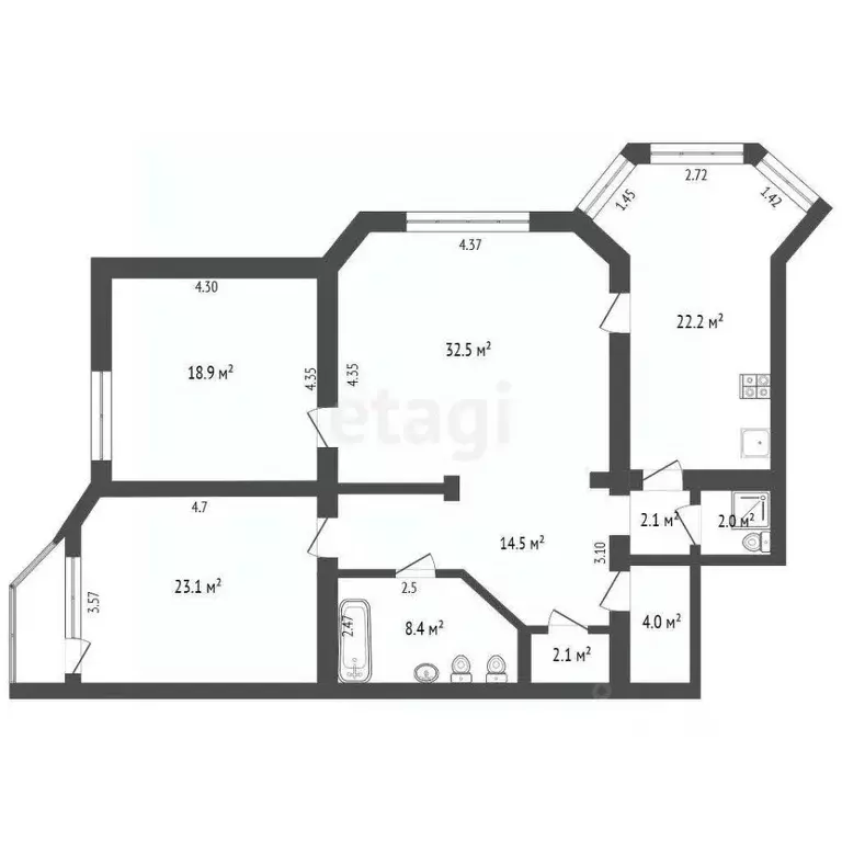 3-к кв. Краснодарский край, Анапа ул. Ленина, 211 (130.0 м) - Фото 2