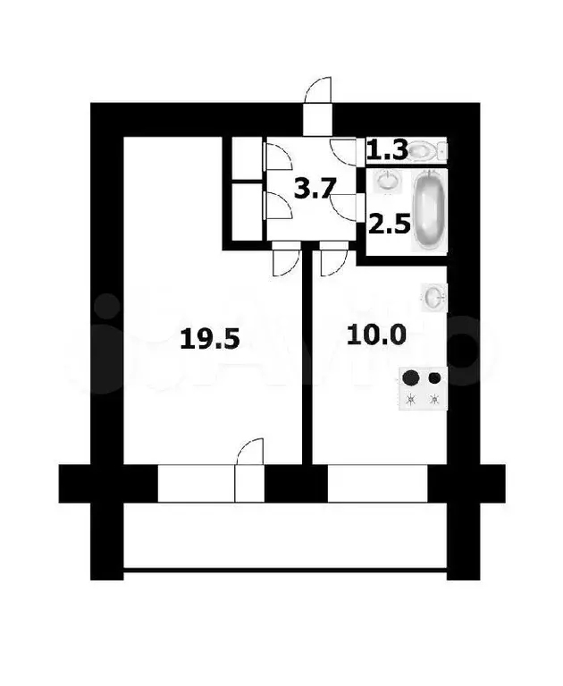 1-к. квартира, 37,1 м, 12/12 эт. - Фото 0