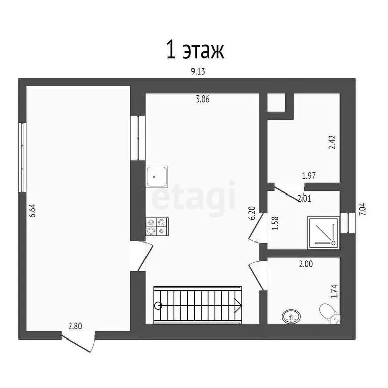 Дом в Тукаевский район, деревня Азьмушкино, улица Батыра (84.8 м) - Фото 1