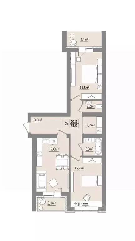 2-к кв. Воронежская область, Рамонский район, с. Ямное ул. Багратиона, ... - Фото 1