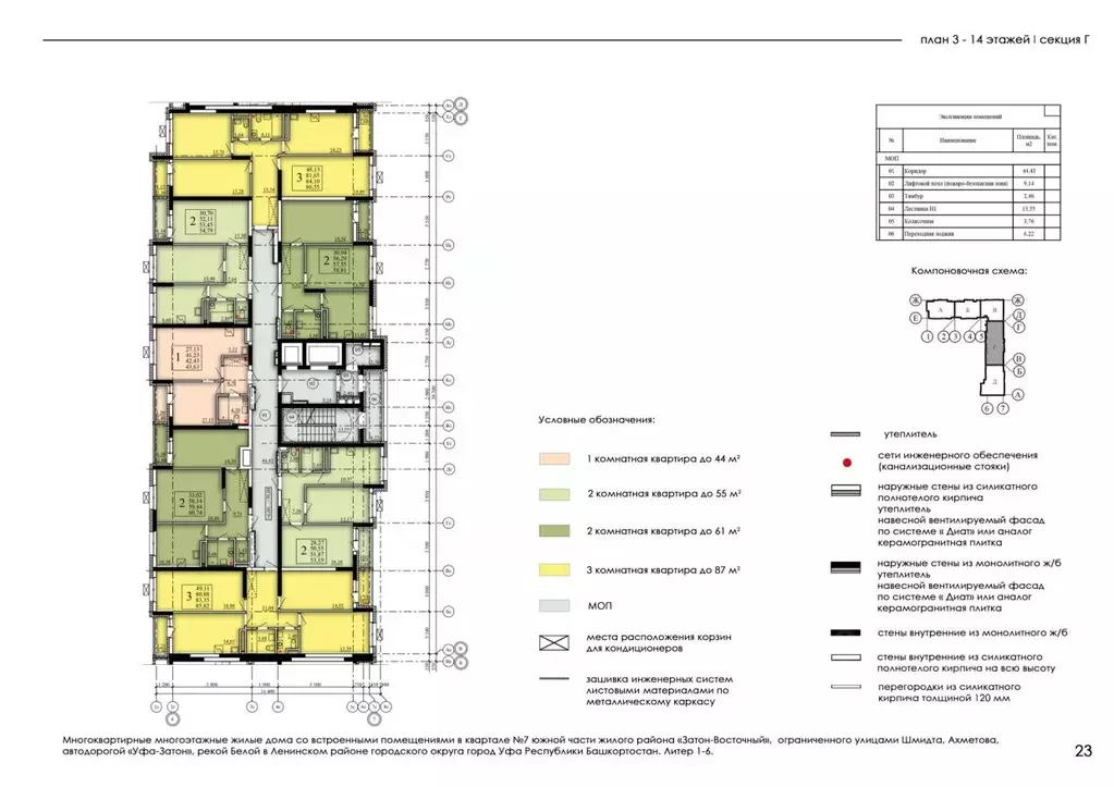 3-к кв. Башкортостан, Уфа Затон-Восточный жилрайон, Паруса жилой ... - Фото 2