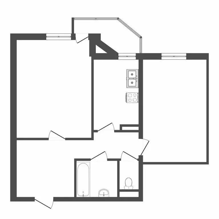 2-комнатная квартира: Тюмень, улица Николая Чаплина, 113 (50.4 м) - Фото 0