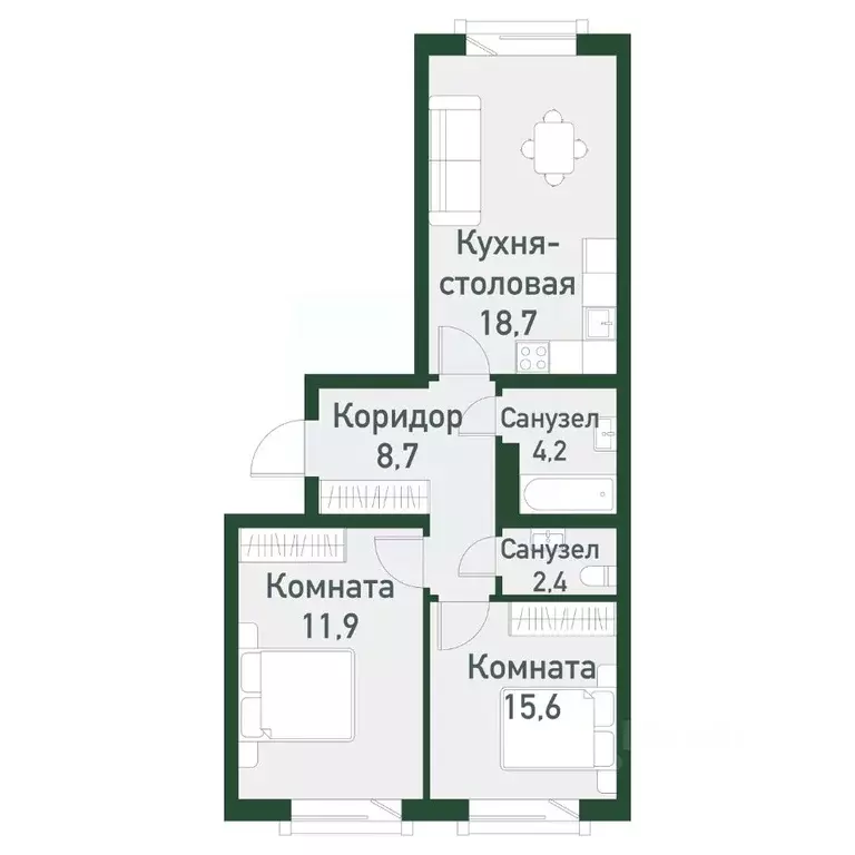 2-к кв. Челябинская область, Челябинский городской округ, пос. ... - Фото 0