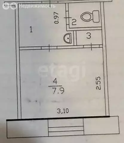 1-комнатная квартира: Казань, улица Химиков, 33 (12.8 м) - Фото 1