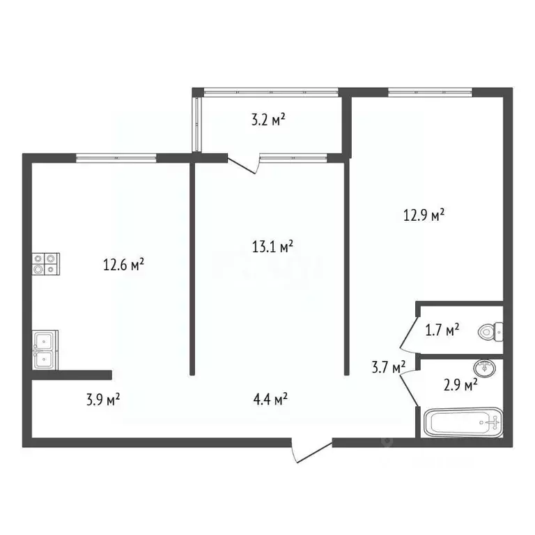 2-к кв. Ленинградская область, Тосненский район, пос. Тельмана ул. ... - Фото 2