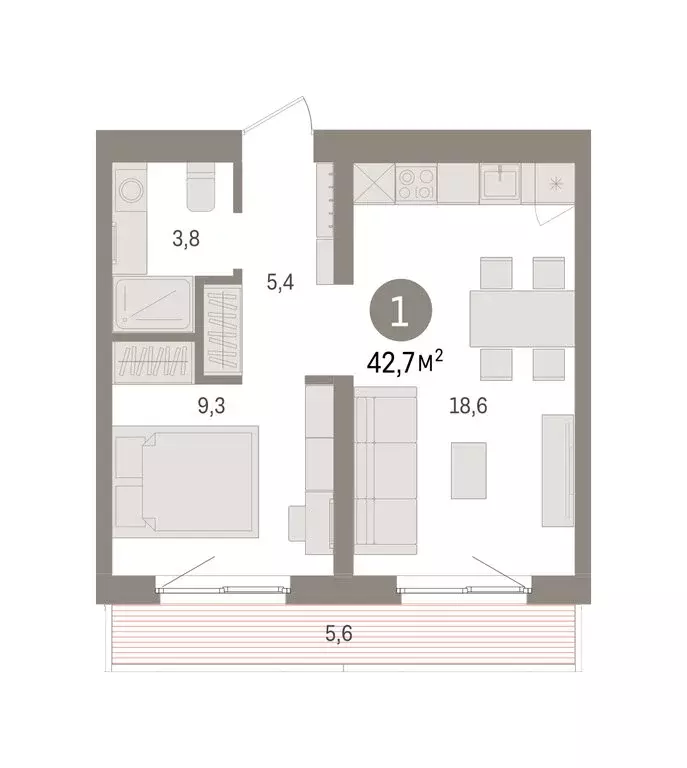 1-комнатная квартира: Екатеринбург, жилой район Юго-Западный, жилой ... - Фото 2
