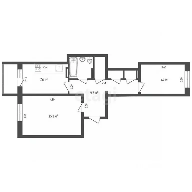 2-к кв. Ямало-Ненецкий АО, Новый Уренгой Восточный мкр, 6/4 (45.0 м) - Фото 2