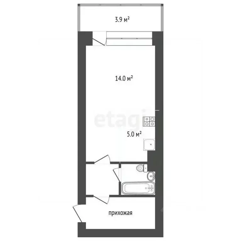 Студия Ханты-Мансийский АО, Сургут ул. Александра Усольцева, 26 (28.7 ... - Фото 2