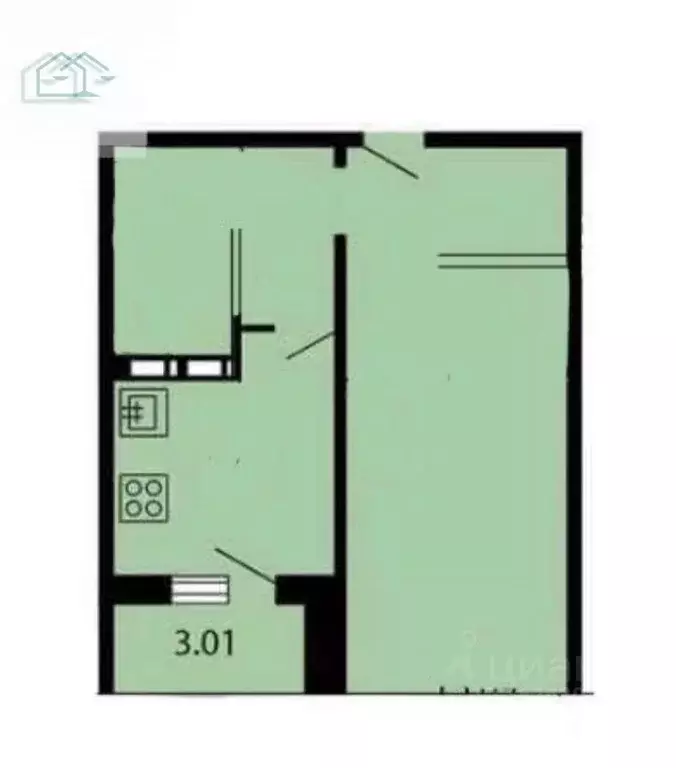 1-к кв. Воронежская область, Воронеж ул. Артамонова, 34/4 (32.0 м) - Фото 2