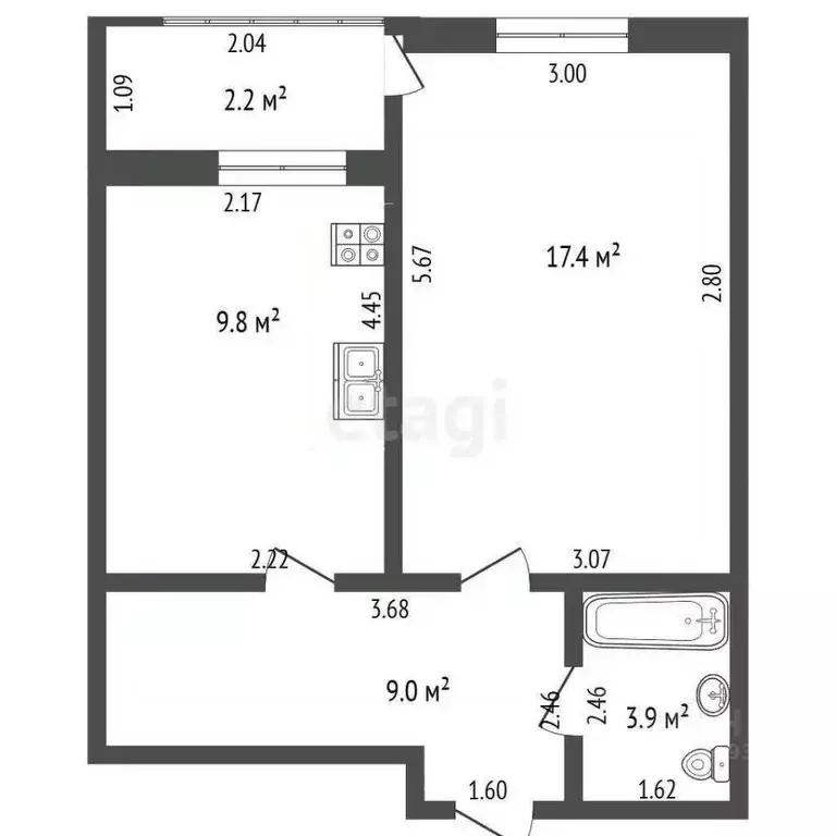 1-к кв. Краснодарский край, Геленджик Дивноморская ул., 37Бк1 (38.0 м) - Фото 1