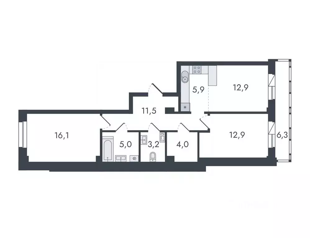 3-к кв. Кировская область, Киров ул. Чистопрудненская, 13 (77.8 м) - Фото 1