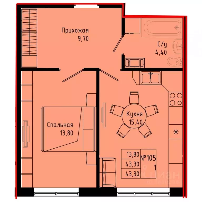 1-к кв. Ленинградская область, Коммунар г. Гатчинский муниципальный ... - Фото 1