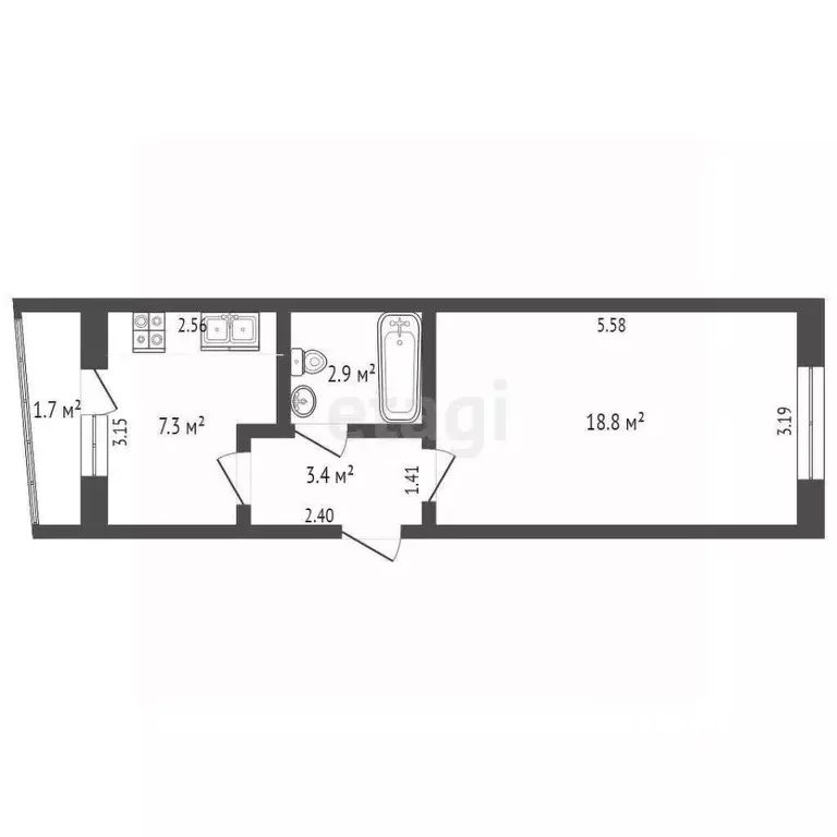 1-к кв. Крым, Феодосия бул. Старшинова, 8А (31.4 м) - Фото 1