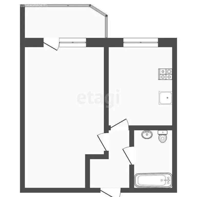 Квартира-студия: Тюмень, улица Фармана Салманова, 8 (34.8 м) - Фото 1