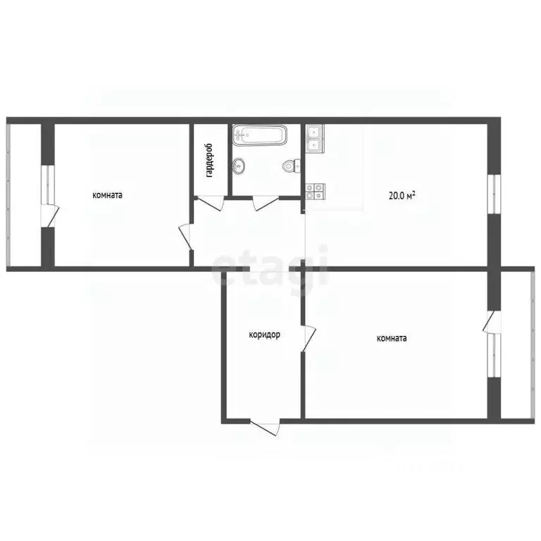 2-к кв. Тюменская область, Тюмень ул. Урицкого, 14 (74.2 м) - Фото 1