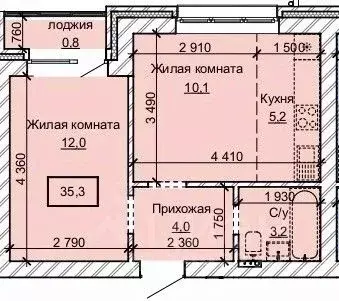 2-к кв. Алтайский край, Барнаул ул. Анатолия (35.3 м) - Фото 0