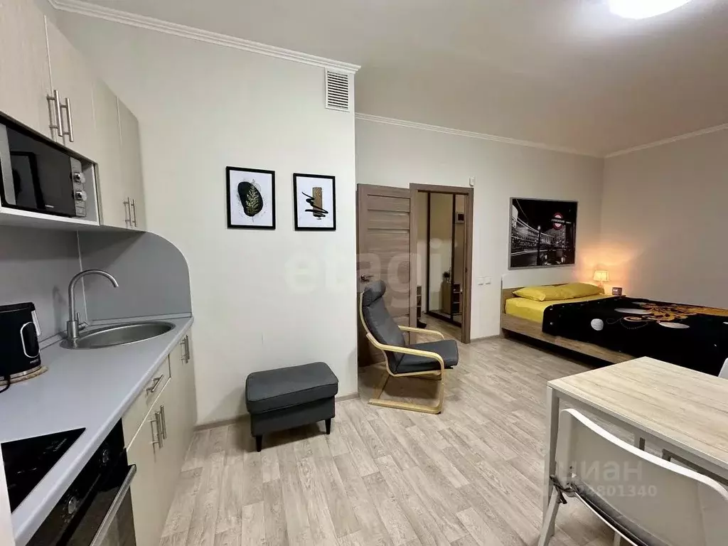 Студия Новосибирская область, Новосибирск ул. Ясный Берег, 13 (32.7 м) - Фото 1