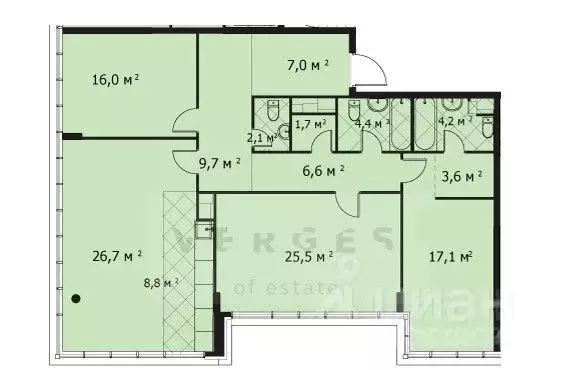 4-к кв. Москва просп. Генерала Дорохова, 39к1Г (131.0 м) - Фото 1