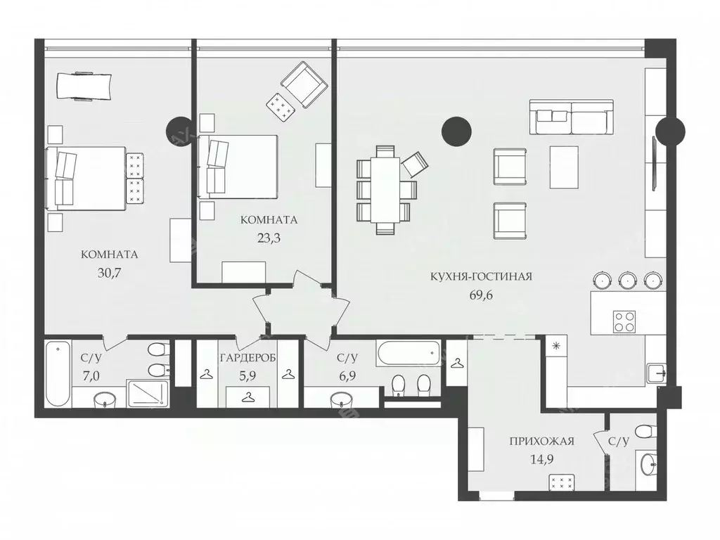 3-к кв. Москва Большая Грузинская ул., 69 (180.0 м) - Фото 2