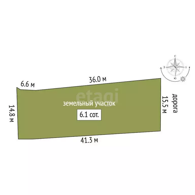 Участок в Ялуторовск, СТ Садовод, Садовая улица (6 м) - Фото 1