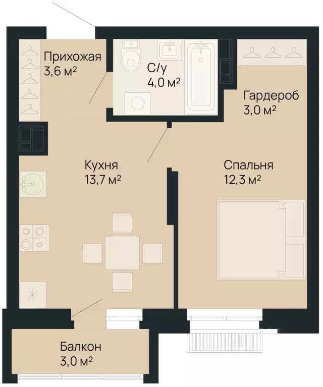 1-к кв. Нижегородская область, Нижний Новгород Резиденция жилой ... - Фото 0