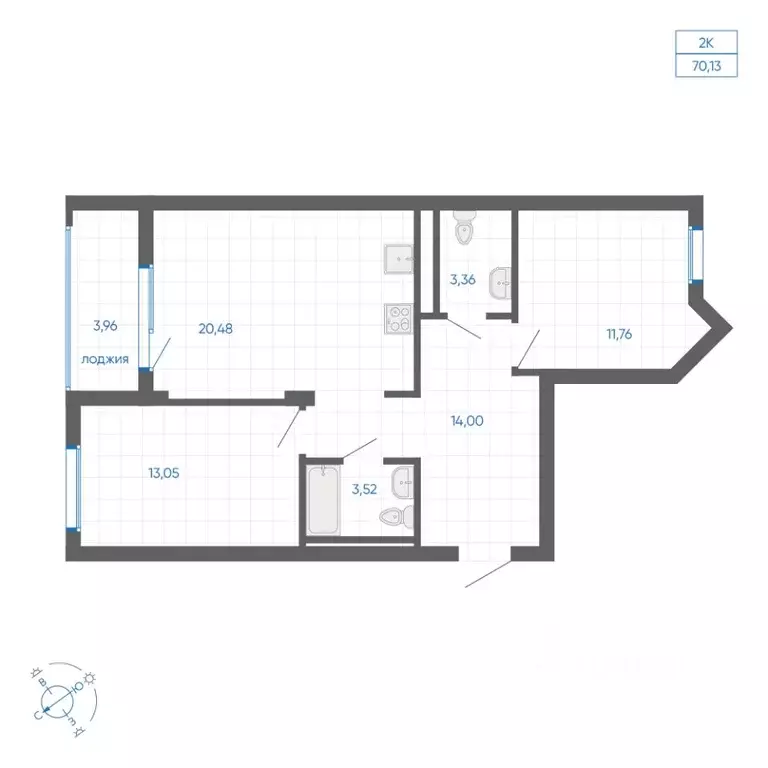 2-к кв. Челябинская область, Челябинский городской округ, пос. ... - Фото 1
