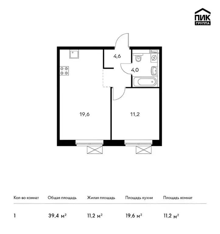 1-к кв. Московская область, Люберцы ул. Летчика Ларюшина, 4к2 (38.8 м) - Фото 2