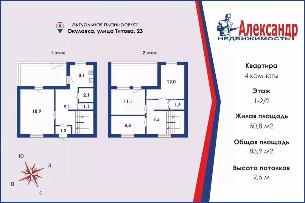 4-к кв. Новгородская область, Окуловка ул. Титова, 23 (83.9 м) - Фото 0