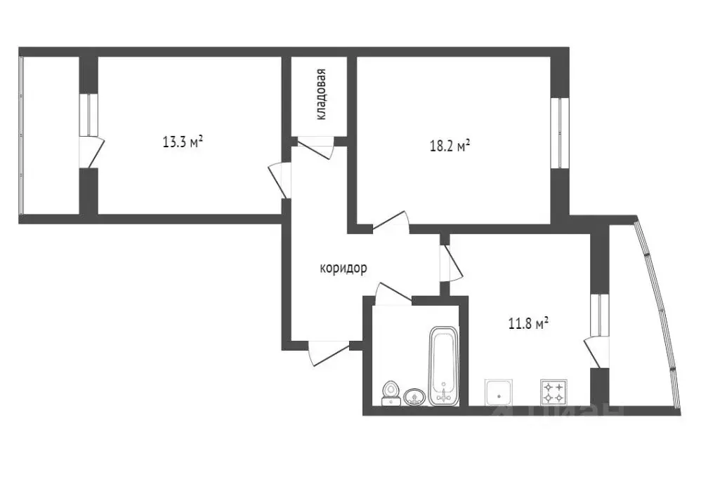 2-к кв. Калужская область, Калуга бул. Солнечный, 4к2 (58.7 м) - Фото 2