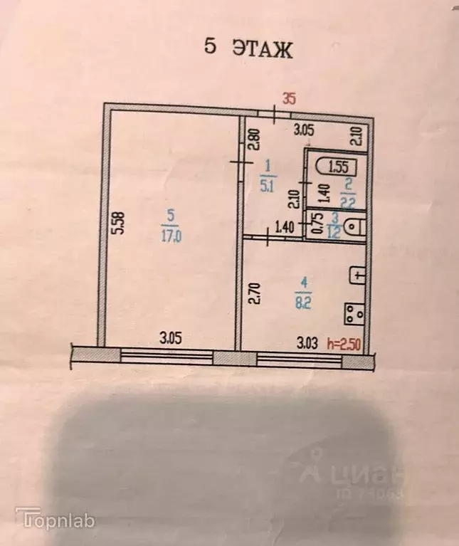 1-к кв. Алтайский край, Барнаул ул. Новосибирская, 38к2 (33.7 м) - Фото 1