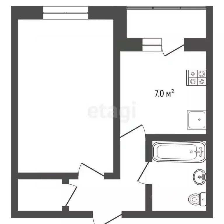 1-к кв. Московская область, Видное ул. Березовая, 18 (38.5 м) - Фото 2