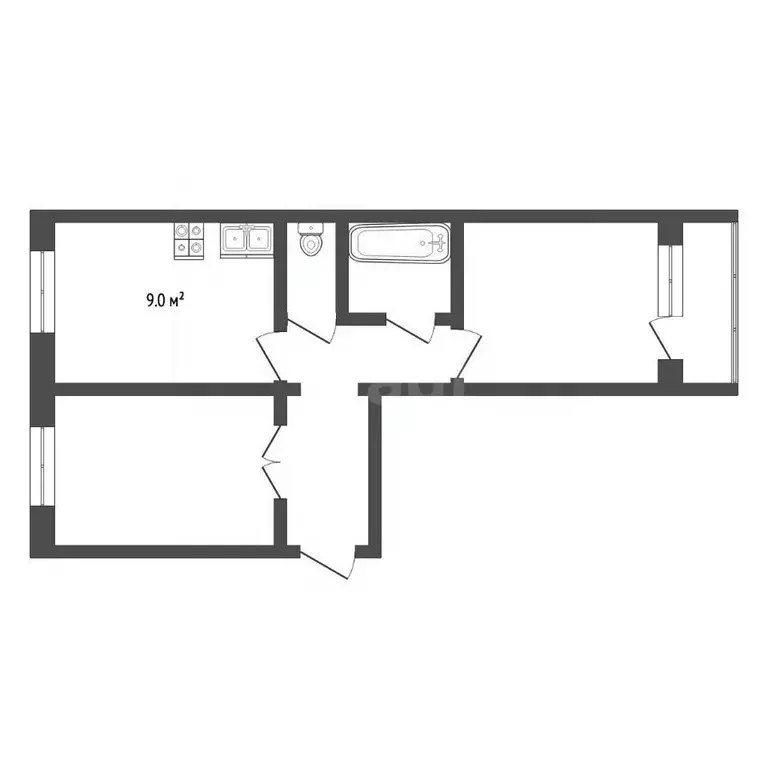 2-к кв. Ямало-Ненецкий АО, Муравленко ул. Ленина, 105 (52.0 м) - Фото 2