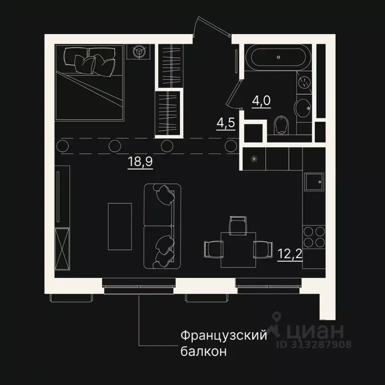 1-к кв. Тюменская область, Тюмень ул. Щербакова, 2к5 (39.5 м) - Фото 0