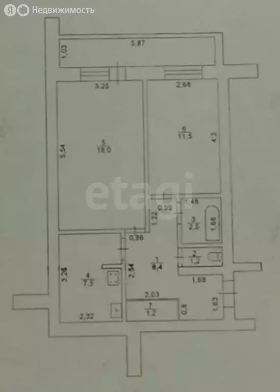2-комнатная квартира: село Вараксино, 18 (50.3 м) - Фото 1